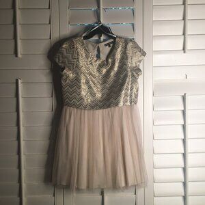 Sequin Hearts size 14 Silver and Gold dress
